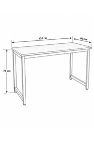 Resim Flinder Beyaz Oyuncu Masası 60x120, Çalışma Masası, Bilgisayar Masası, Gamer Masa, Metal Ayaklı 