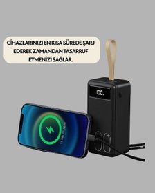 Resim Tüm Cihazlarla Uyumlu Led Fenerli 4 Çıkışlı Powerbank Çoklu 