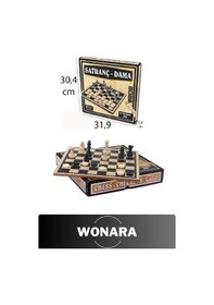 Resim Premium Board Game - Zekav Geliştirici Eğitici Strateji Klasik Satranç Dama Kutu Oyunu Seti 
