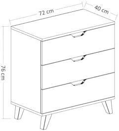 Resim Inarch Dizayn Valencia 3 Çekmeceli Şifonyer Beyaz 