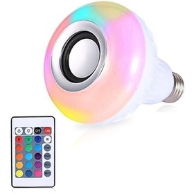 Resim Modizu Gece Lambası E27 Duy Bluetooth Hoparlör Rgb Ledli Lamba Kumandalı Mp3 Çalar Ampul Renkli Ampul 