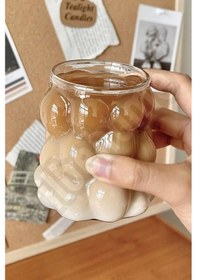 Resim 2li Boncuklu Bardak Meşrubat Su Kahve Sunum Bardağı Isıya Dayanıklı Borosilikat Cam Retro Bardaklar 