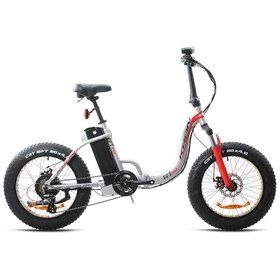 Resim Kron E-Bike EFT 100 Elektrikli Katlanır Bisiklet Mat Gri - Kırmızı-Siyah 