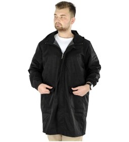 Resim Mode Xl Büyük Beden Erkek Yağmurluk Kapüşonlu 22700 Siyah 001 