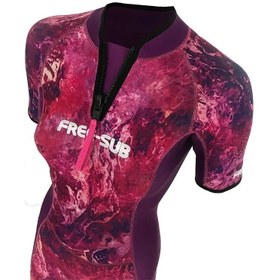 Resim Free-Sub 2mm Dreams Purple Kadın Shorty (Kısa) Sörf, Scuba Tüplü Dalış Elbisesi Wetsuit - 2XL 