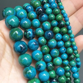 Resim 4/6/8/10/12mm Gerçek Doğal Taş Malakit Yuvarlak Şekilli Gevşek Aralık Boncukları Takı Yapımı DIY El Yapımı Bileklik Küpe Aksesuarları 