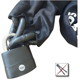 Resim 2 Metre 10 Mm Kesilmez Motosiklet Zinciri + Yale 51 Mm Boron 