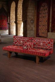 Resim mdhomecarpet Anadolu Şark Köşesi Takımı (70x190), Ev Mobilya, Şark Odası, Yer Minderi 4 Parça Süngerli 