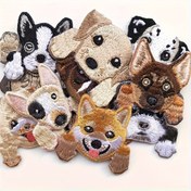 Resim Sevimli Köpek Irkları Ütüleme Yamaları - Kot Pantolonlar, Ceketler, Ayakkabılar ve Sırt Çantalar için Karışık Renklerde Nakışlı & Örgülü Köpek Yüzleri - Evcil Hayvan Severler İçin İfadeci Tasarımlar, Köpek Aksesuarları 