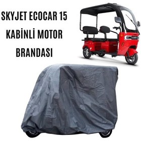 Resim Skyjet Ecocar 15 3 Tekerlekli Kabinli Elektrikli Motosiklet Brandası 