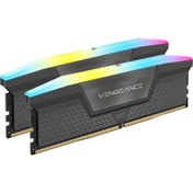 Resim CORSAIR 48GB (2x24GB) Vengeance RGB 7000MHz CL40 DDR5 Siyah Dual Kit Ram 