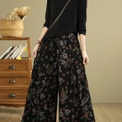 Resim Kadınlar için retro tarzı özelleştirilmiş basılı geniş paça kot pantolon, gevşek ve daha büyük bedenlere hitap eden tasarımlar. 