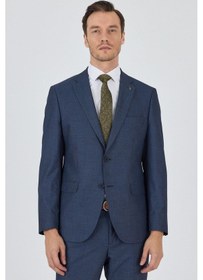 Resim İmza Lacivert Mono Yaka Esnek 6 Drop Comfort Fit Classic Takım Elbise 1001250152 Lacivert 