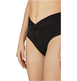 Resim Endeep Kadın Düğüm Detaylı Kruvaze Toparlayıcı Kahverengi Bikini Takımı-kahverengi 