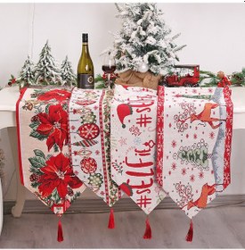 Resim Tenfowee Noel Sofa Örtüsü: Renkli Desenli, Dayanıklı Kumaş, 173x34cm, Ev & Parti Dekorasyonu İçin İdeal Çok Renkli 