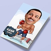 Resim Boks Ringindeki Erkek Karikatürlü Tebrik Kartı 
