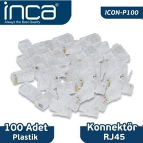 Resim Inca Kablo Konnektör Inca Rj-45 100 Adet Plastik Icon-P100 
