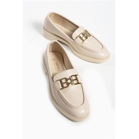 Resim Tegan Kadın Loafer Makosen Casual Toka Detay Günlük Ayakkabı Bej 