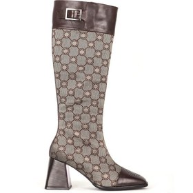 Resim Kahverengi Dericlub Pl 423021 Gerçek Deri Kadın Topuklu Çizme Kahverengi 