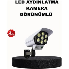 Resim Güneş Enerjili Güvenlik Işığı Dış Mekan 5 Eksen Ayarlı Ve Pır Hareket Sensörlü Çok Renkli 