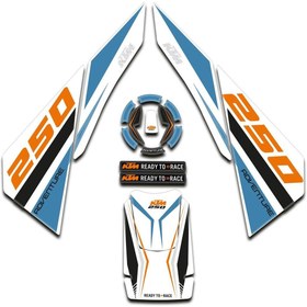 Resim Redline Grafik Ktm Adventure 250 2020-2024 Beyaz Turuncu Tank Pad Set Redline Grafik 