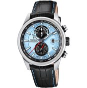 Resim Festina F20695/2 Timeless Chronograph Quartz Deri Siyah Mavi Kadran 10 Atm 44 Mm Erkek Kol Saati 