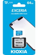 Resim Kioxia Exceria LMEX1L064GG2 64 GB Micro SDXC UHS-I Class 10 Hafıza Kartı + Adaptör 