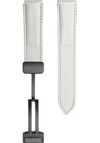 Resim Sones Samsung Galaxy Uyumlu Watch5 40mm / 44mm Düz Dokuma Hakiki Deri Watch Band Siyah Toka 