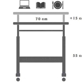 Resim Yükseklik Ayarlı Ve Klavyelikli Laptop Sehpası - Atlantik Çam 