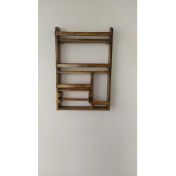 Resim Yağmurlu Ahşap Dekoratif Mutfak Rafı 