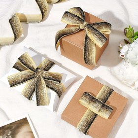 Resim 5 Yard 25mm Genişliğinde Gradyan Simli Kadife Kurdele, Kendin Yap El Sanatları, Düğün Temaları, Noel Hediye Paketleme - Çeşitli Renkler Mevcut 