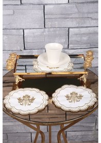 Resim Glory Gold Renk 6'lı Kokteyl Peçetesi Kahve Yanı Sunum Peçetesi 