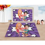 Resim Bk Gift Kişiye Özel Sevgililer Karikatürlü 1000 Parça Profesyonel Puzzle-19 