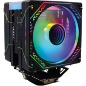 Resim Zoko Ice Pro Bp6 Siyah Auto Rainbow Fanlı Kule Işlemci Fanı 
