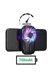 Resim coofbe Kablosuz 700Mah Şarjlı 6000RPM 3 Hız Kademeli Dönüş Telefon Soğutucu Fan Soğutma Fanı Radyatö 