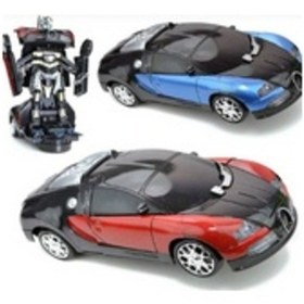 Resim Robota Dönüşen Araba Siyah Model 2 Pilli Hareketli Işıklı 