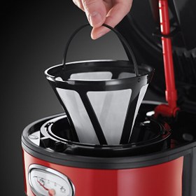 Resim Russell Hobbs 21700-56 Retro Cam Karaflı Filtre Kahve Makinesi - Kırmızı 