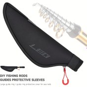 Resim LEOFISHING Teleskopik Olta Kamışı Ucu Kılıfı - Güvenli Çıtçıt Kapamalı Dayanıklı Siyah Koruyucu Kılıf, Deniz ve Tatlı Su Balıkçılığı İçin Evrensel Uygunluk 