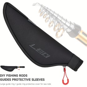 Resim LEOFISHING Teleskopik Olta Kamışı Ucu Kılıfı - Güvenli Çıtçıt Kapamalı Dayanıklı Siyah Koruyucu Kılıf, Deniz ve Tatlı Su Balıkçılığı İçin Evrensel Uygunluk 