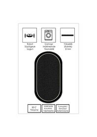 Resim West Home Makinede Yıkanabilir Kaymaz Taban Leke Tutmaz Oval Yolluk Ev Dekorasyonu İçin Siyah Kesme Yolluk 478 Black Oval Yolluk 
