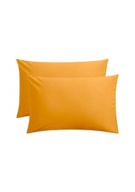 Resim Düz Pamuklu 2'li Yastık Kılıfı 50x70 Turuncu Turuncu 