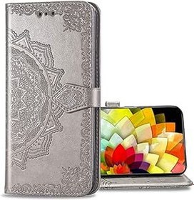 Resim EasyShow Oppo K11 Cüzdan Kılıf için Kılıf, Retro 3D Desenli Tasarım Kılıf PU Deri Kapaklı Kılıf Kapak Kılıf Cüzdan Kapak Oppo K11-Gri 