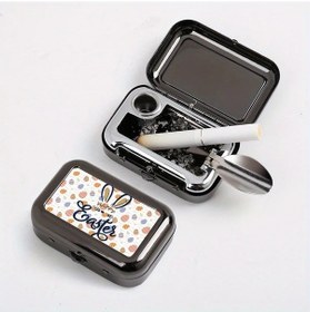 Resim Dashanshop Paskalya Temalı Portatif Kül Tablası - Kompakt Metal Kutu Sku:color-easter 