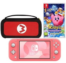 Resim Nintendo Switch Lite Pembe Oyun Konsolu + Deluxe Konsol Kılıfı + Kirbys Return To Dream Land Deluxe Nintendo Switch Oyun 