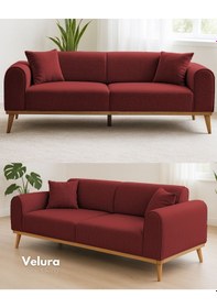 Resim Valo Üçlü Kanepe & 3' Lü Koltuk - Kırmızı Kırmızı 