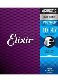 Resim Elixir 11000 Polyweb Bronze Extra Light Akustik Gitar Teli .010-.047 