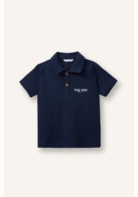 Resim Defacto Regular Fıt Nakışlı Jakarlı Kısa Kollu Polo Tişört Erkek Bebek H3744a526smnv241 Lacivert-nv241 