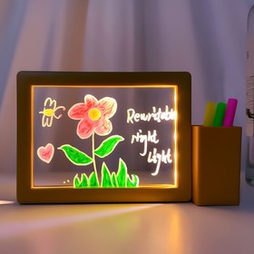 Resim 1 adet Yeniden Yazılabilir Mesaj Tahtası Gece Lambası, USB Şeffaf Akrilik Hatırlatıcı Panosu Masa Lambası, Sevimli Oda Dekoru Masaüstü Dekor Hediye 