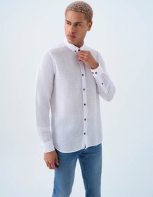 Resim Loft Regular Fit Beyaz Erkek Gömlek Lf2038578 Beyaz 