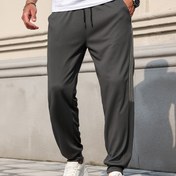 Resim Erkek Hafif Nefes Alabilen Spor Pantolonları - Yan Askılı Elastik Bel, Kabartmalı Manşetler ve Bağcıklı, Rahat Kesikli Pantolonlar Yaz Sporları ve Günlük Giyim için, Spor Giyim, Yan Askılı Pantolonlar, Rahat Pantolonlar, Aktif Yaşam 
